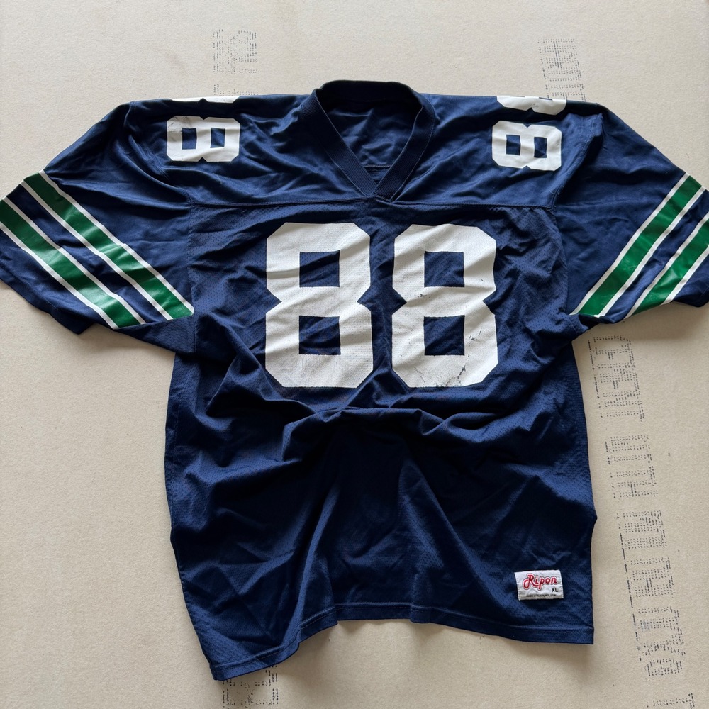 Vintage 80's Ripon Athletic Football Jersey 88 Navy Blue